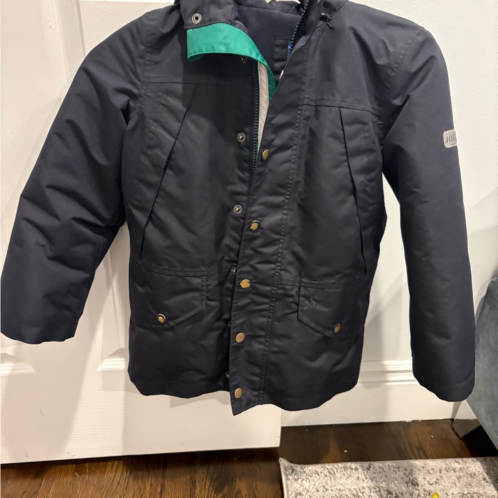 Joules Boys Rain Navy Blue Jacket Size 7-8